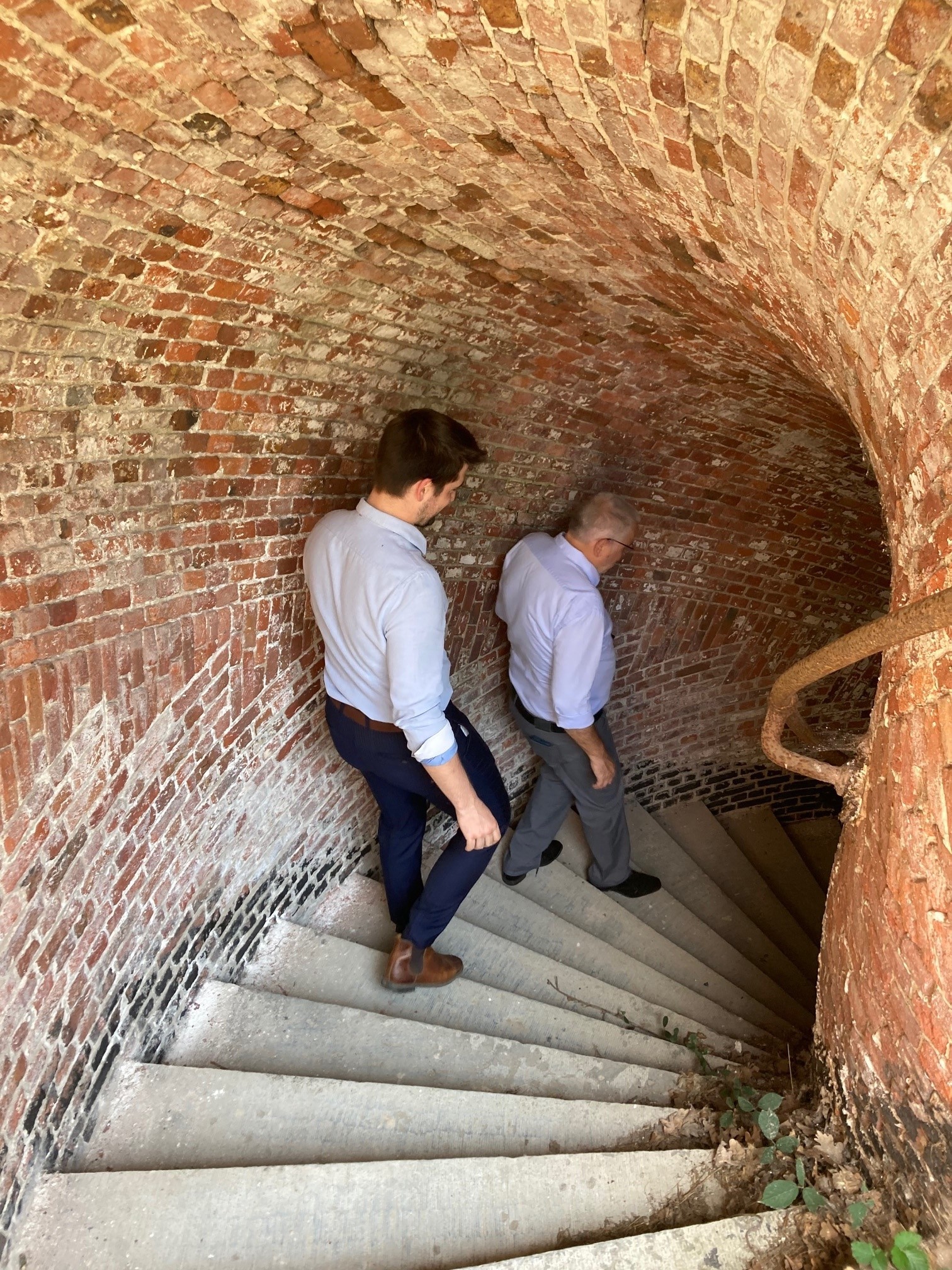 Walking down stairs Fort Edegem